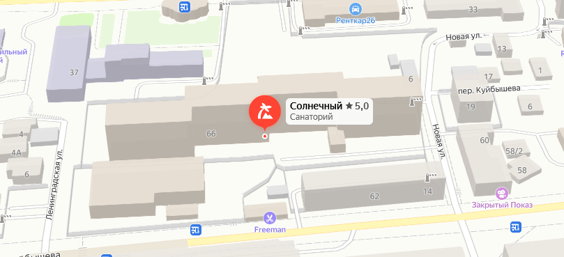Санаторий «Солнечный» на карте 