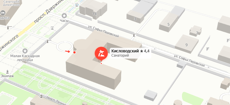 Санаторий «ЦВС Кисловодский» на карте 