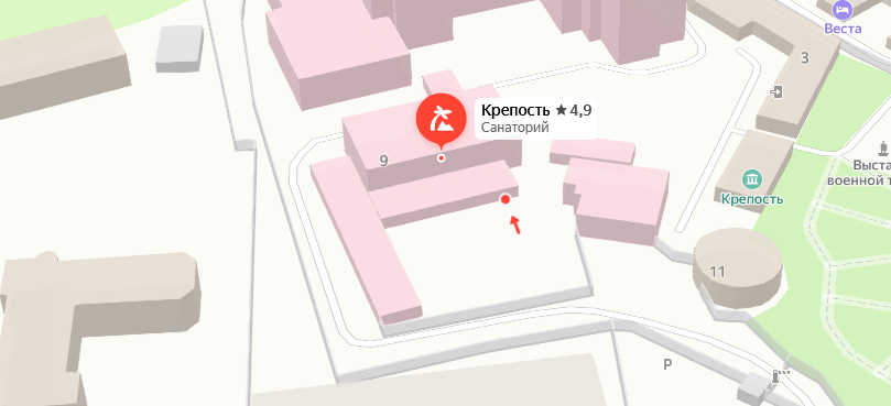 Санаторий «Крепость» на карте 